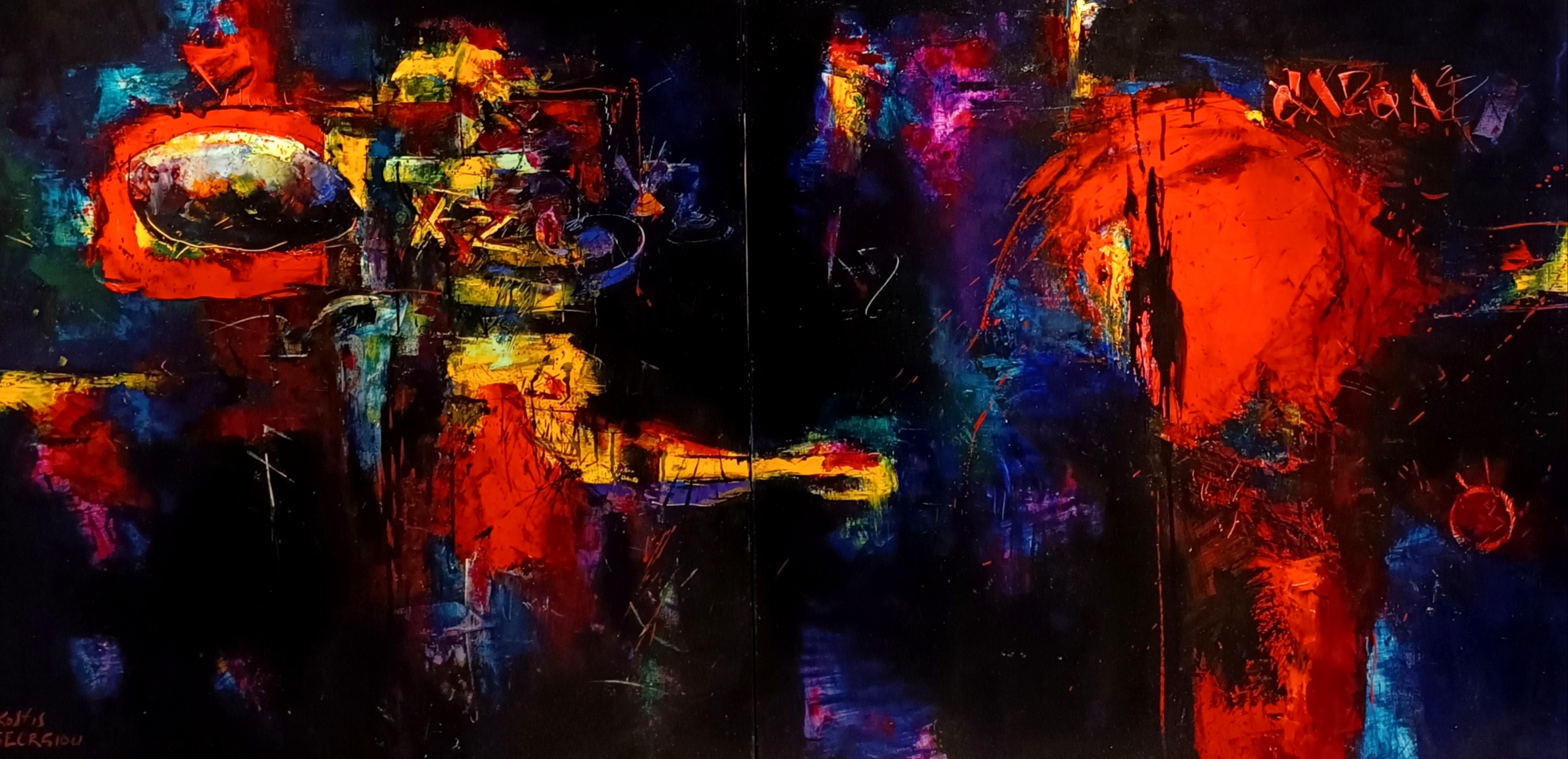 Metavasis diptych 90x180cm oil on canvas